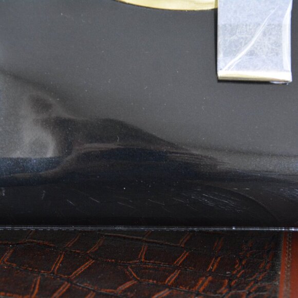 HOXIS Charm Glossy Metal Grip Structured Shoulder Handbag Women Satchel NEW - Picture 4 of 12